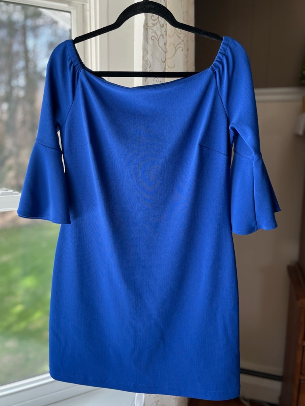 Boston Proper Off-Shoulder Bell Sleeve Special Occasion Dress S Feminine Chic